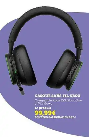 Hyper U Casque Sans Fil X Box offre