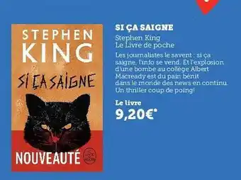 Hyper U Si ça Saigne - Stephen King offre