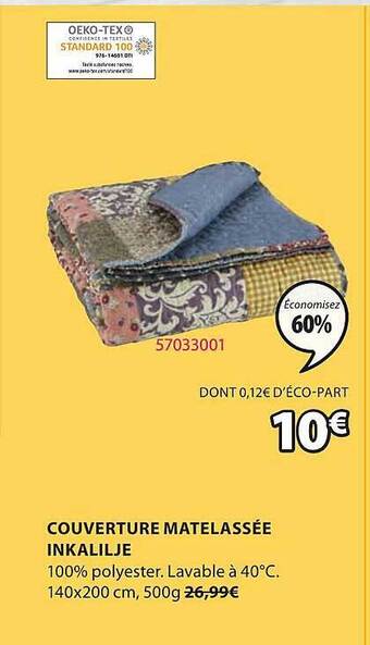 JYSK Couverture Matelassée Inkalilje offre