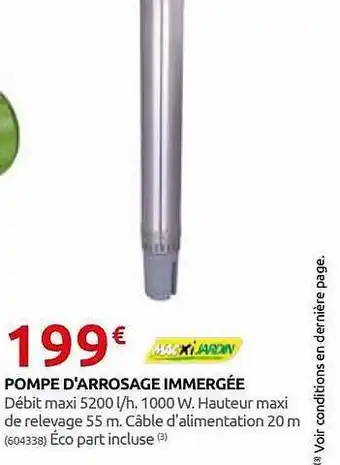 Rural Master Pompe D'arrosage Immergée Macxi Jardin offre