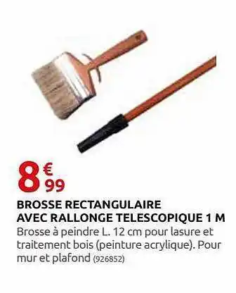 Rural Master Brosse Rectangulaire Aver Rallonge Télescopique 1 M offre
