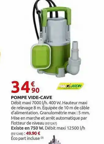 Rural Master Pompe Vide-cave Macxi Jardin offre