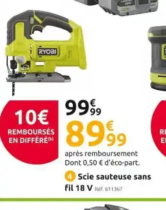 Mr Bricolage Scie Sauteuse Sans Fil 18v offre