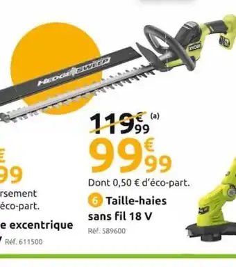 Mr Bricolage Taille-Haies Sans Fil 18V offre