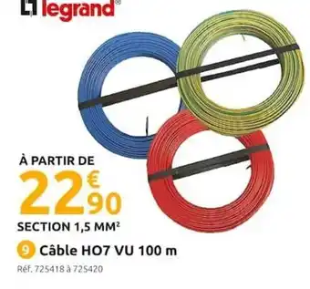 Mr Bricolage Câble HO7 VU 100m offre