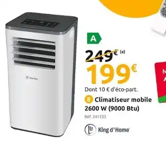 Climatiseur Mobile 2600w (9000 Btu)