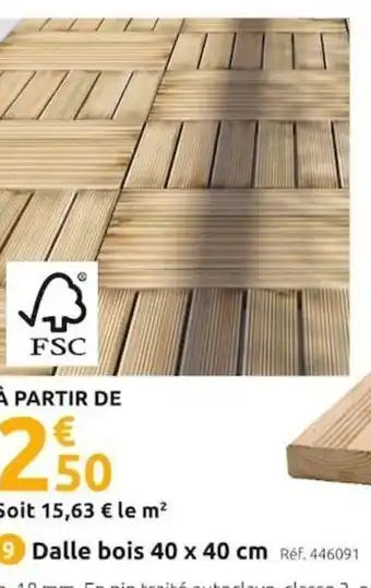 Mr Bricolage Dalle Bois 40x40cm offre