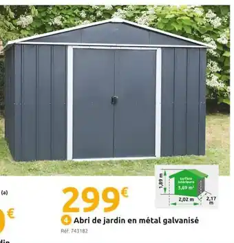 Mr Bricolage Abri de Jardin En Métal Galvanisé offre