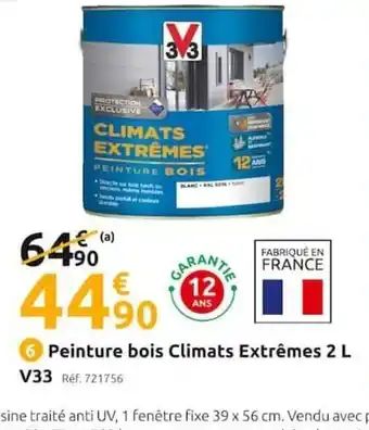 Mr Bricolage Peinture Bois Climats Extrêmes 2L V33 offre