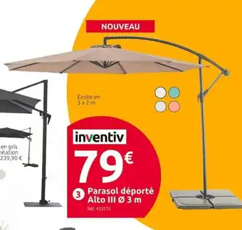 Mr Bricolage Parasol Déporté Alto III 3m offre