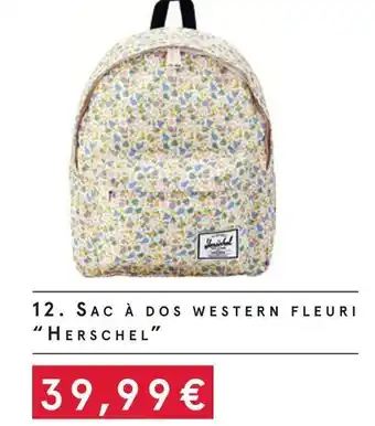Monoprix Herschel sac à dos western fleuri offre