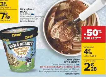 Carrefour Ben & jerry's crème glacée offre