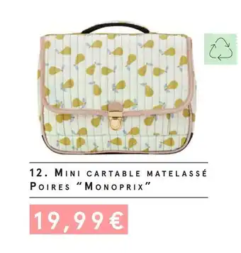 Monoprix Monoprix mini cartable matelassé poires offre
