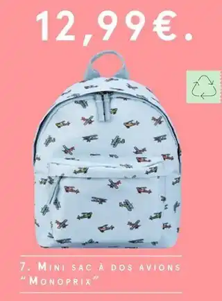 Monoprix Monoprix mini sac à dos avions offre