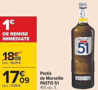 Carrefour Pastis 51 pastis de marseille offre
