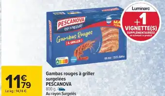 Carrefour Pescanova gambas rouges à griller surgelées offre