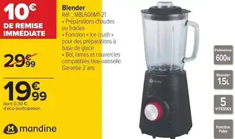 Carrefour Mandine blender offre
