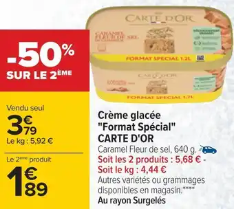 Carrefour Carte d'or crème glacée "format spécial" offre