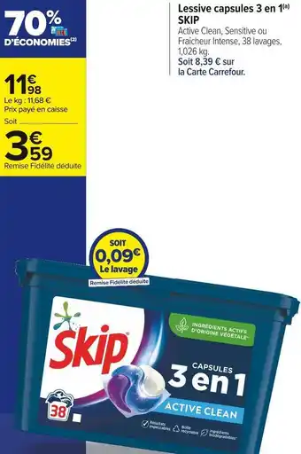 Carrefour Market Lessive capsules 3 en 1 offre