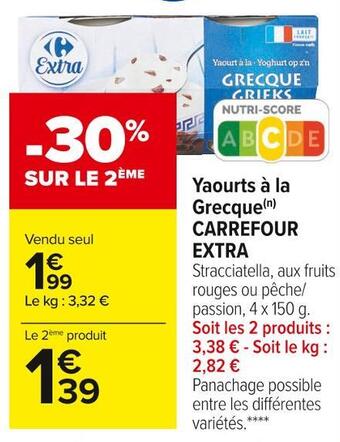 Carrefour Market Carrefour extra yaourts à la grecque offre