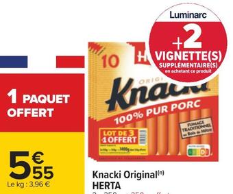 Carrefour Herta knacki original offre