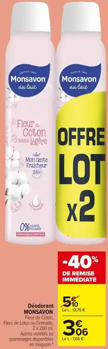 Carrefour Market Déodorant offre