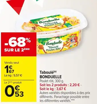 Carrefour Market Bonduelle taboulé offre