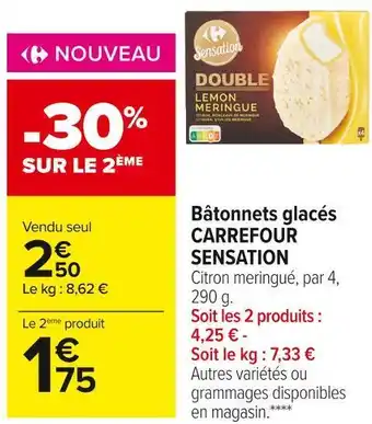 Carrefour Market Carrefour sensation bâtonnets glacés offre