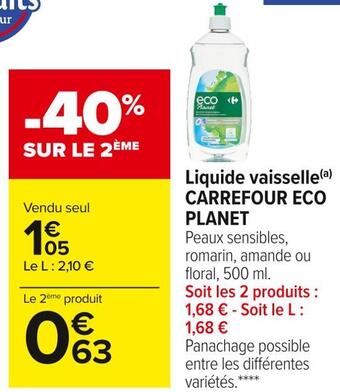 Carrefour eco planet liquide vaisselle
