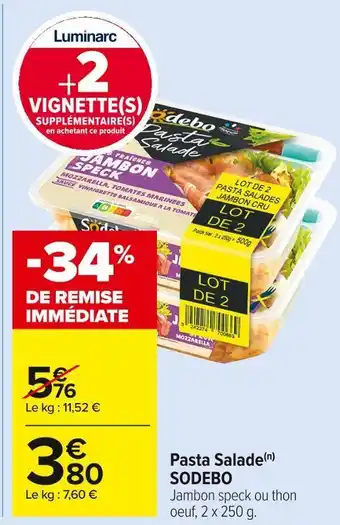 Carrefour Market Sodebo pasta salade offre