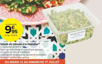 Carrefour Market Salade de taboulé à la libanaise offre