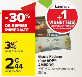 Carrefour Market Grana padano râpé aop offre