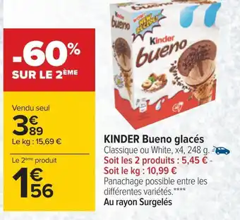 Carrefour Ferrero kinder bueno glacés offre