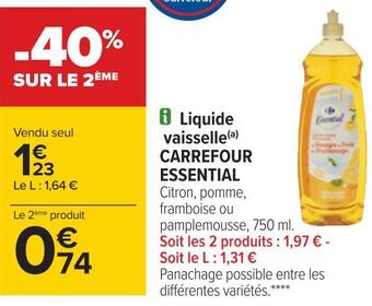 Carrefour Carrefour essential liquide vaisselle offre