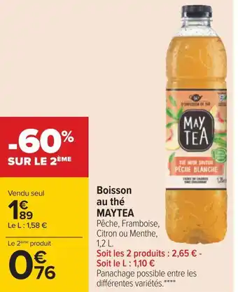 Carrefour Maytea boisson au thé offre
