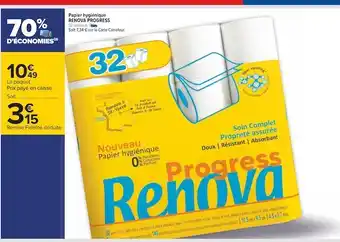 Carrefour Renova progress papier hygiénique offre