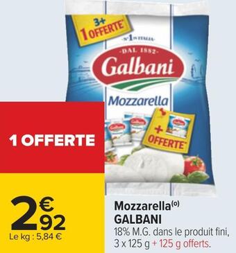 Carrefour Galbani mozzarella offre