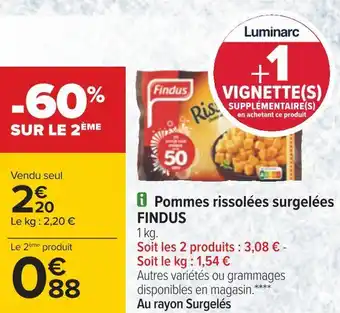 Carrefour Findus pommes rissolées surgelées offre