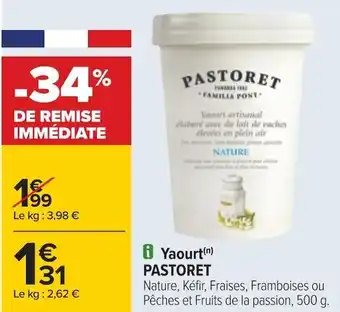 Carrefour Pastoret yaourt offre