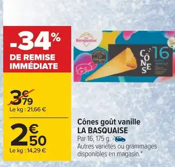 La basquaise cônes goût vanille