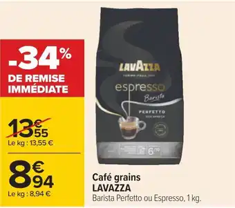 Carrefour Lavazza café grains offre