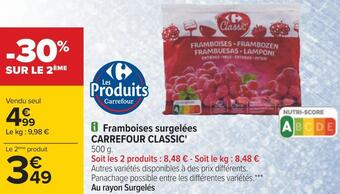 Carrefour Carrefour classic' framboises surgelées offre