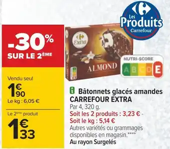 Carrefour Carrefour extra bâtonnets glacés amandes offre