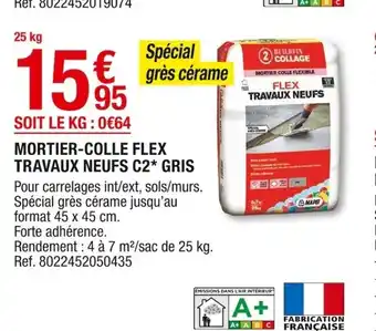 Brico Dépôt Mortier-Colle Flex Travaux Neufs C2 Gris offre