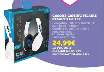 Casque Gaming Filaire Stealth C6-100