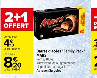 Carrefour Barres Glacées "Family Pack" Mars offre