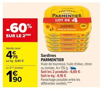 Carrefour Sardines Parmentier offre