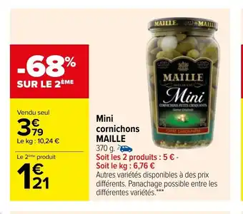 Carrefour Mini Cornichons Maille offre