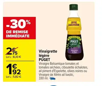 Carrefour Vianigrette Légère Puget offre