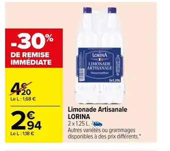 Carrefour Limonade Artisanale Lorina offre